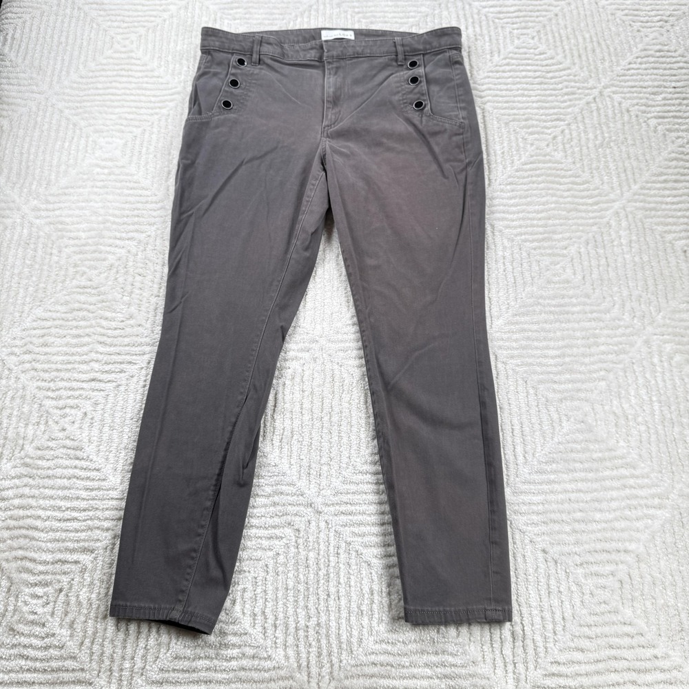 LOFT Pants Womens 12 Ankle Chino Sailor Button Stretch Grunge Fadded Festival
